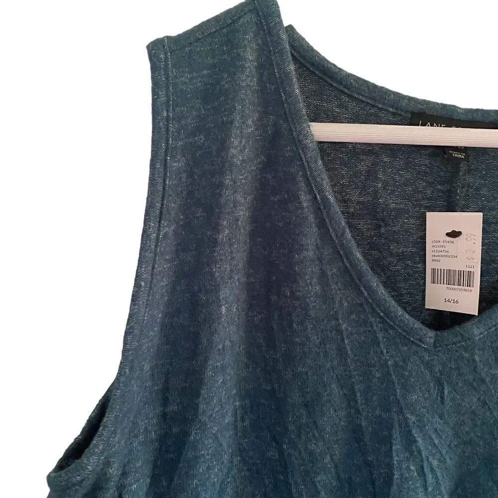 Lane Bryant NWT sweater tank top blue green Heather size 14/16 - Picture 8 of 12